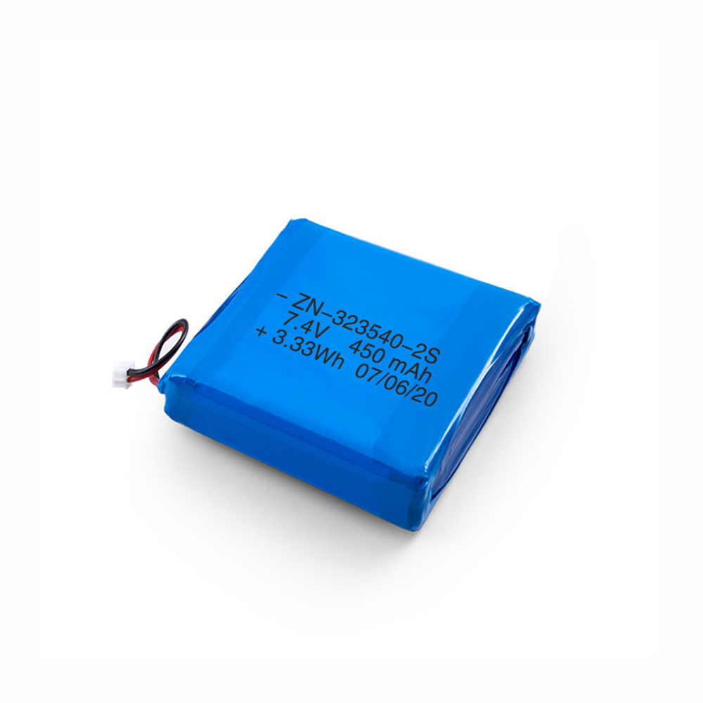 7.4V 450mAh 리튬 배터리 팩 323540